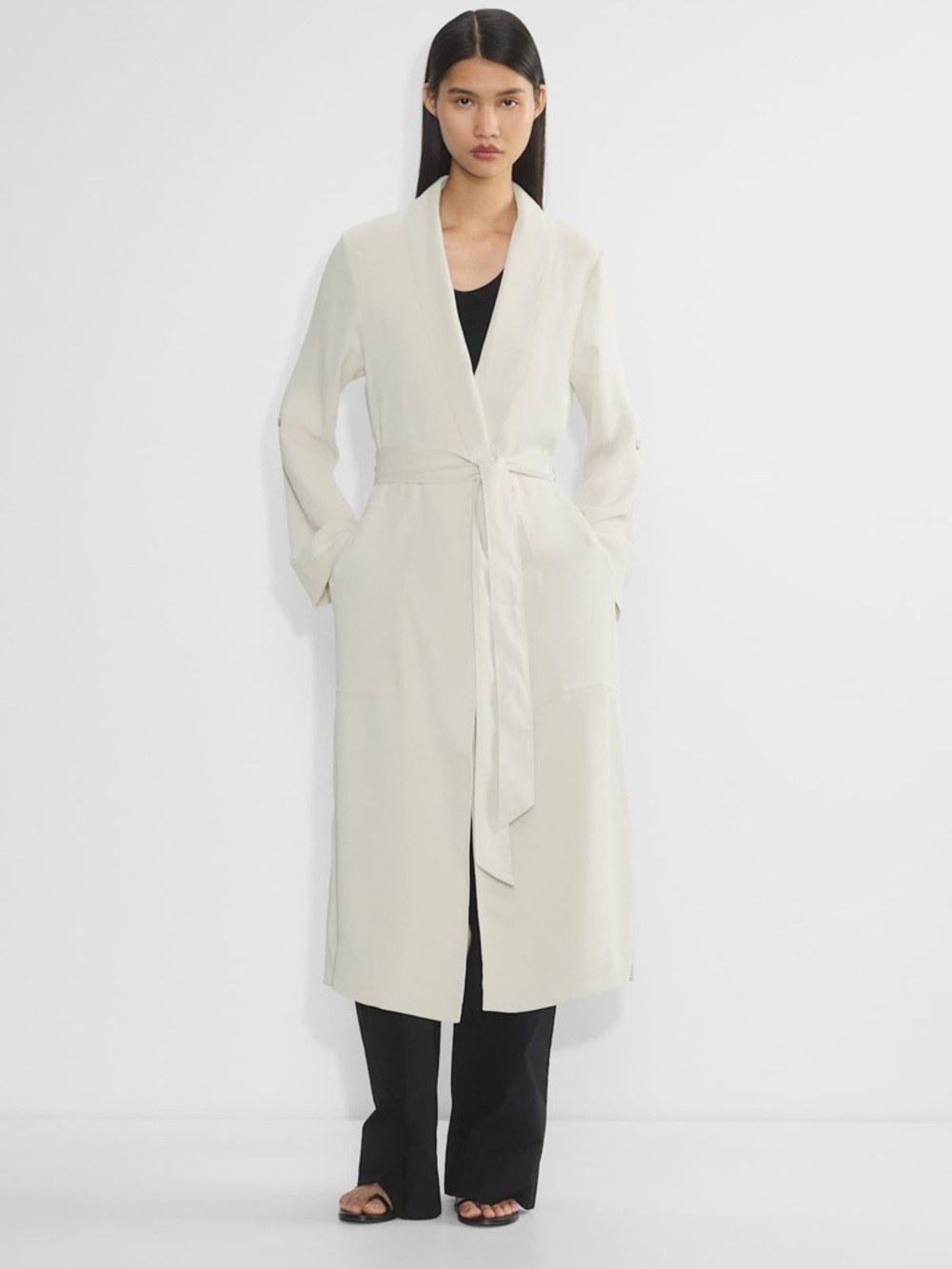 ARITZIA BABATON Kahlo Robe - Studio Drape in Matte Pearl